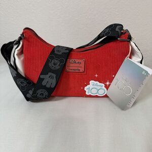 NWT Loungefly Disney 100 Red Mickey Minnie Classic Gloves Crossbody Shoulder Bag